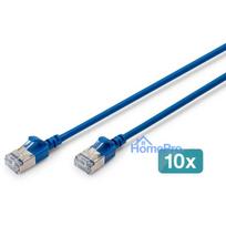 Digitus Slim CAT 6A F / FTP Patch Cable 1.50m Blue 10 Pieces (DK-1632-A-015S-B-10)