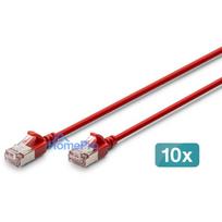 Digitus Slim CAT 6A F / FTP Patch Cable 1.00m Red 10 Pieces (DK-1632-A-010S-R-10)
