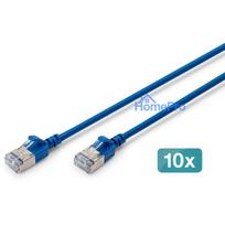 Digitus Slim CAT 6A F / FTP Patch Cable 3m Blue 10 Pieces (DK-1632-A-030S-B-10)