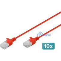 Digitus Patchcord Slim Cat.6 U / UTP LSZH 5m Red 10 pcs. (DK-1618-050S-R-10)