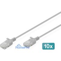 Digitus Patchcord Slim Cat.6 U / UTP LSZH 3m Gray 10 pcs. (DK-1618-030S-10)