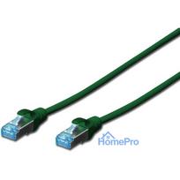 DIGITUS Patch cable RJ45 SF / UTP Cat5e 1.00m green lever protection polybag