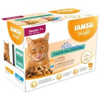 IAMS DELIGHTS Senior Land & Sea Collection in Gravy box - wet cat food - 48x85g