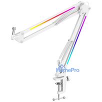 FIFINE AmpliGame BM38 RGB Boom Arm Stand White