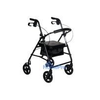 Rehabilitation Walker - REHA FUND RF-610 4-Wheels, 136 kg Capacity, Adjustable Height, Black