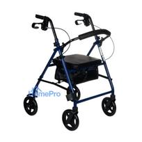 Mobility Aid - REHA FUND RF-610 / N Four-Wheel Walker, 136 kg Capacity, Adjustable Height, Blue