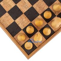Chess Set - Manopoulos Cork 40cm Modern Wooden Chess Pieces Black
