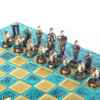 Manopoulos Cycladic Art Solid Brass Chess Set 28x28cm With Chess Pieces