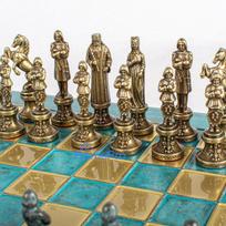 Chess Set - Manopoulos Renaissance Zinc Alloy with 36cm Brass Board