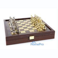 Manopoulos Greco-Roman Metal Chess Set with 27cm Board