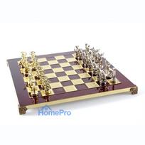 Manopoulos 'Battle of the Giants' Metal Chess Set with 36cm Chessboard
