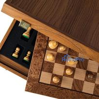 Manopoulos Walnut Chess Set 50x50cm With Staunton Chess Pieces