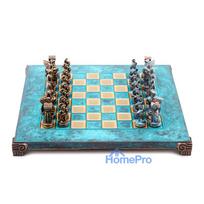 "Spartan Warrior" metal chess set with 28cm chessboard Manopoulos