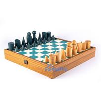 BAUHAUS style Chess set 40x40cm (Turquoise) with pieces Manopoulos