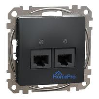 Computer socket 2xRJ45 UTP Cat6 Schneider Electric Sedna Design SDD114462 (anthracite)