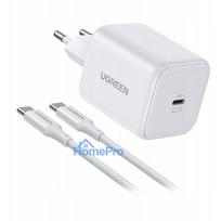 Ugreen X524 USB-C GaN 45W wall charger + 1m cable (white) (6941876260553)