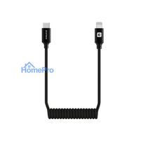 Evelatus AutoSpring Coiled Cable USB C to Lightning connector 1.2M black cable