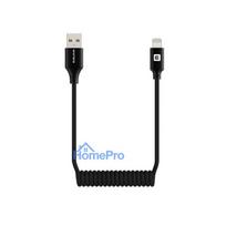 Evelatus AutoSpring Coiled Cable USB A to Lightning 1.2M cable Black
