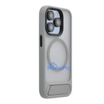 Evelatus Apple iPhone 16 Pro Rubber Coated MagSafe With Stand Case Silver