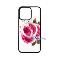 Evelatus Apple iPhone 14 Pro Max Leather Case Zipper Design Flower White