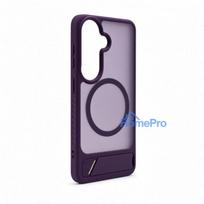 Evelatus Samsung Galaxy S26 Rubber Coated MagSafe With Stand Case Purple
