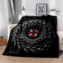 R-Resident Evil Umbrella spausdinti pledai Šilti flaneliniai pledai Minkštas ir patogus pledas lovos užtiesalai Gimtadienio dovana 75x90cm gray