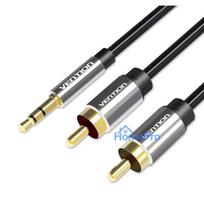 Vention 3.5mm Male to 2RCA Male Audio Cable 1M Black Metal Type