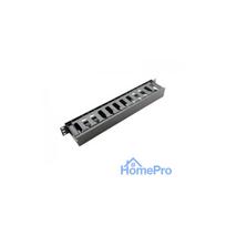 1U cable organizer for 19" switch cabinet, with plastic cover