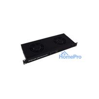 1U dual fan unit for 19" switch cabinet, with LCD display and thermostat