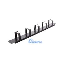 1U cable organizer with metal rings for 19" switch cabinet, 44x64mm
