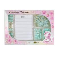 Macaroon-Color Stationery Set: Paper Clips, Stapler, Rubber Bands, Lined Notebooks, Thumbtacks, Push Pins, and Binder Clips. mėtų žalios spalvos