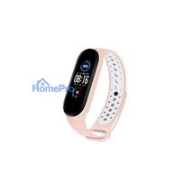 iLike Silicone Wristband Strap for Xiaomi Mi Band 5 Dots Pink White