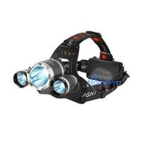 iLike Front Headlight, Headlamp. 3x LED CREE Lamp, Strong Long Range Black