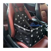 iLike Small Dog & Cat Car Travel Carrier Waterproof & Foldable Black Paw Print