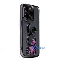 iLike Apple iPhone 14 Pro Max Silicone Case Print Desire Rabbit Purple