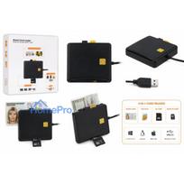 iLike 4-in-1 USB Smart Card Reader with SIM, SD & Micro SD Support, CAC Reader for ID Cards, Bank Cards, eID and Memory