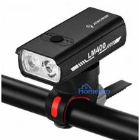 iLike JOHORSE USB Rechargeable Bike Front Light, 400LM LED Bicycle Headlight, Dual Beam, Aluminum Housing, Battery Indic