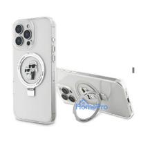 Karl Lagerfeld Apple iPhone 16 Pro Ringstand Karl and Choupette MagSafe Case Transparent