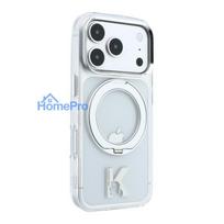 Karl Lagerfeld Apple iPhone 18 Pro Max HC MagSafe IML Ring Stand 360 Kameo Metal Transparent