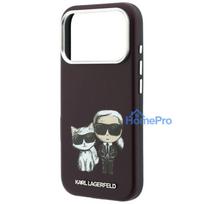KARL LAGERFELD case for IPHONE 18 Pro Max / 17 Pro Max compatible with MagSafe (Smooth Karl & Choupette Bodies) burgund