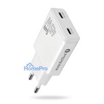 Charger - everActive 45W 2xUSB-C GaN Fast Charger, White