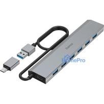 USB splitter Hama 00200137, 7 ports, USB 3.2 Gen1, 5Gbit/s, with USB-C adapter and power supply