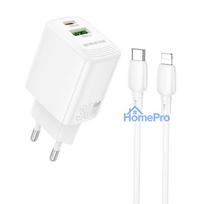 Charger Borofone BN29 30W USB-C / USB-A + USB-C to Lightning cable 1.0m white