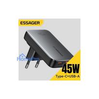 Charger Essager 'GaN Ultra' black 45W (1xPD / 1xQC3.0)