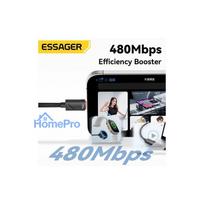 USB Cable Essager 'Triple' 3in1 black 'Type-C / Type-C / Lightning' 120cm