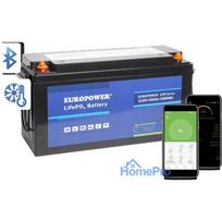 LiFePO4 Battery EUROPOWER LFP Series 12.8V 150Ah Bluetooth, Heating Pad (Lifespan ~2000 Cycles)