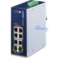 PLANET Industrial 4-Port GE 802.3at + 2 GE + 2 100 / 1000X SFP switch