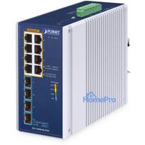 Switch Planet IP30 Industrial 8-Port 10 / 100 / 1000T 802.3bt PoE + 4-Port 10G SFP+ Ethernet switch (360W PoE budget, Po