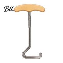 Equestrian Boot Puller Horse-Shaped Shoe Horn Hook, Durable Metal Portable Boots Wooden Horse Riding Gear Accessories T-Handle Easy Wear Assist 21cm beige