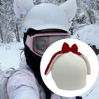 Rabbit Ear Ski Helmet Cover Snowboard Decorative Funny Cute Warm Snowboarding Skiing black